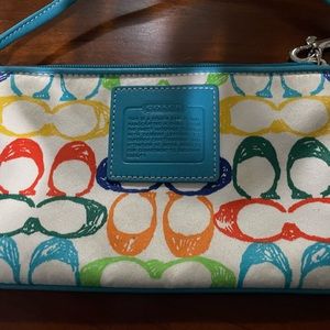 Coach vintage scribble wristlet
